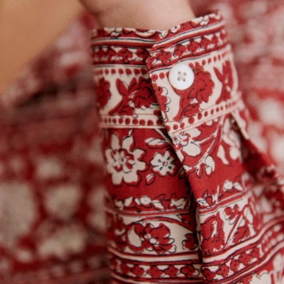 Sezane Pierro Sara Print Button-down Shirt 36 - Picture 3 of 9